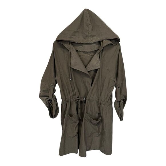 Be Cool | Green Lightweight Hooded Utility Coat Jacket L - Picture 3 of 8